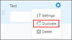 Screenshot: Clicking the "Duplicate" button of the field